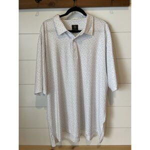 F/X Fusion Poli Golf Shirt White Neutral Print Men's XXL